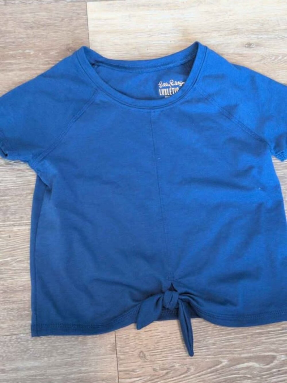 Lilly Pulitzer Luxletic Girls Short Sleeve Tie-Front Top, Size M (6-7)